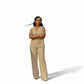 Plus Size Linen Top & Wide Leg Relaxed Trousers Set