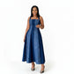 Sleeveless Square Seshweshwe Traditional Dress