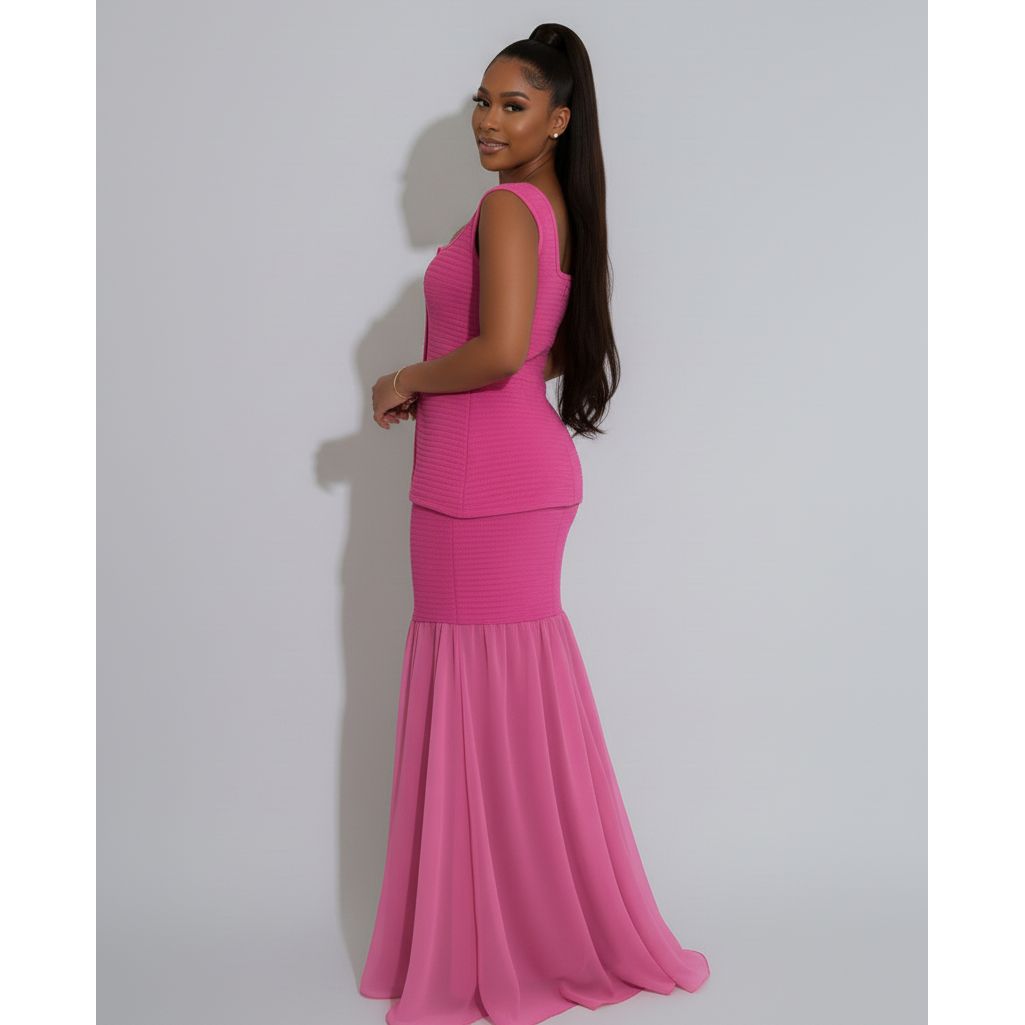 Ladies Single-Breasted Waistcoat & Pleated Fishtail Skirt