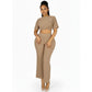 Ladies' Two-Piece Ribbed Top and Pants Set