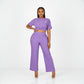 Ladies' Two-Piece Ribbed Top and Pants Set