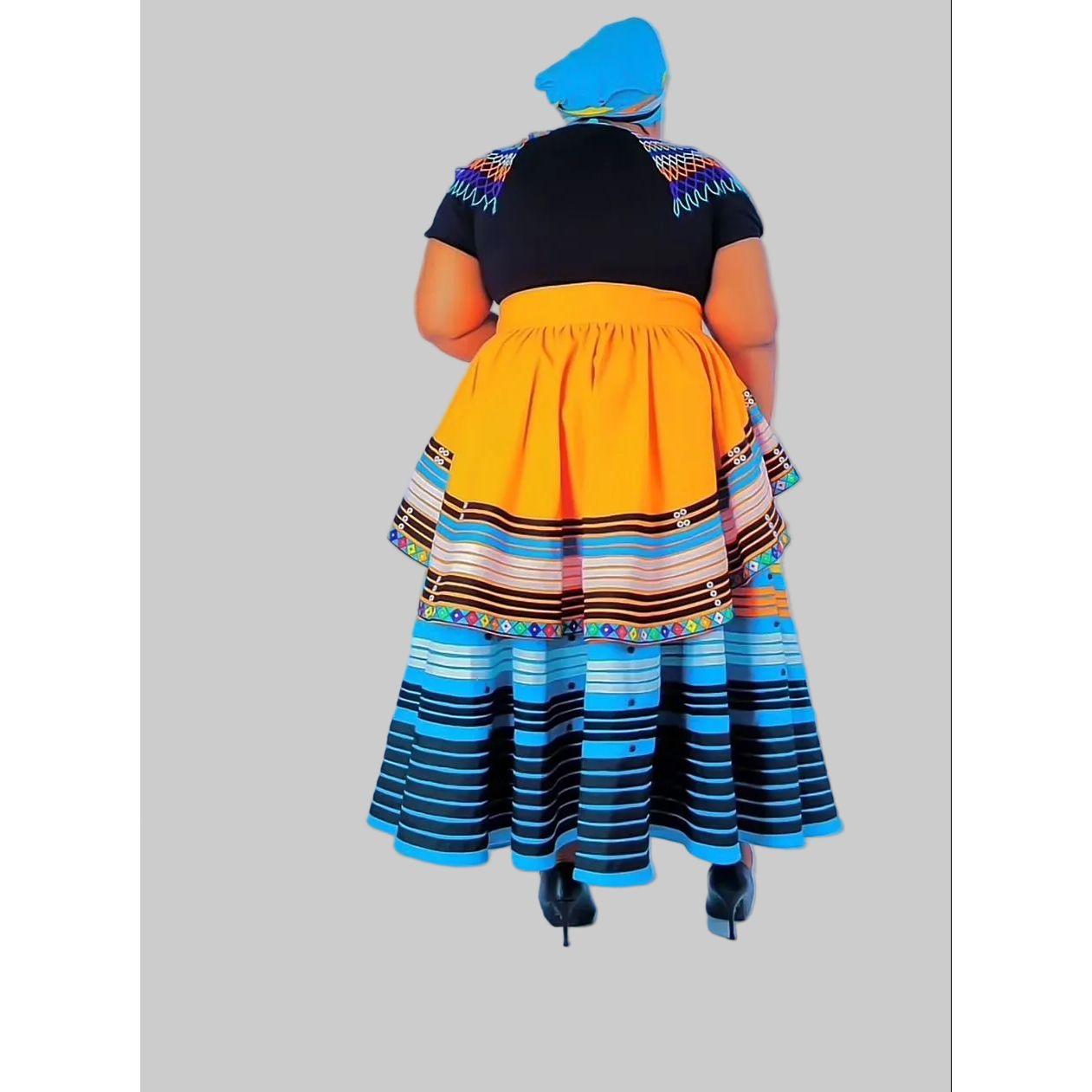 Plus Size African Multi Layer Traditional Set