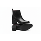 Ankle Boots with a Block Heel and Textured Panelin.