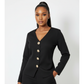 Deep V-neckline Long-Sleeved Peplum Tops