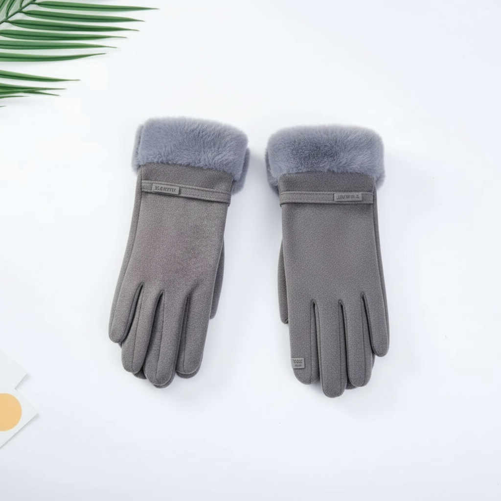 Thickened Plush-lined Winter Gloves Designed for Cold Weather. 
