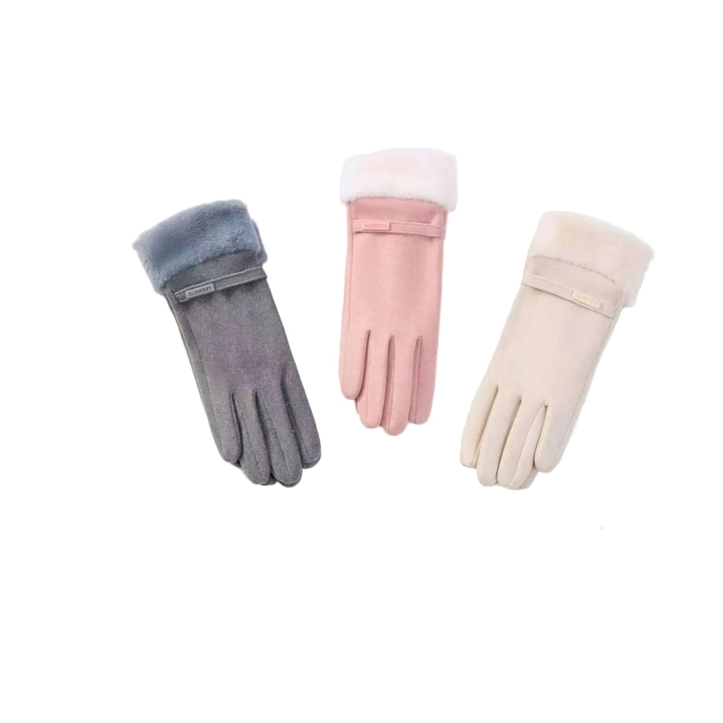 Thickened Plush-lined Winter Gloves Designed for Cold Weather. 
