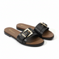 Ladies Gold Buckle Flat Sandal