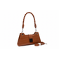 Croc-Patterned Leather Braided Shoulder Bag