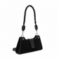 Croc-Patterned Leather Braided Shoulder Bag