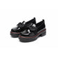 Red Stripe Bow Patent Chunky Loafers