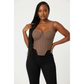 Sexy Spaghetti Strap Irregular Corset Top