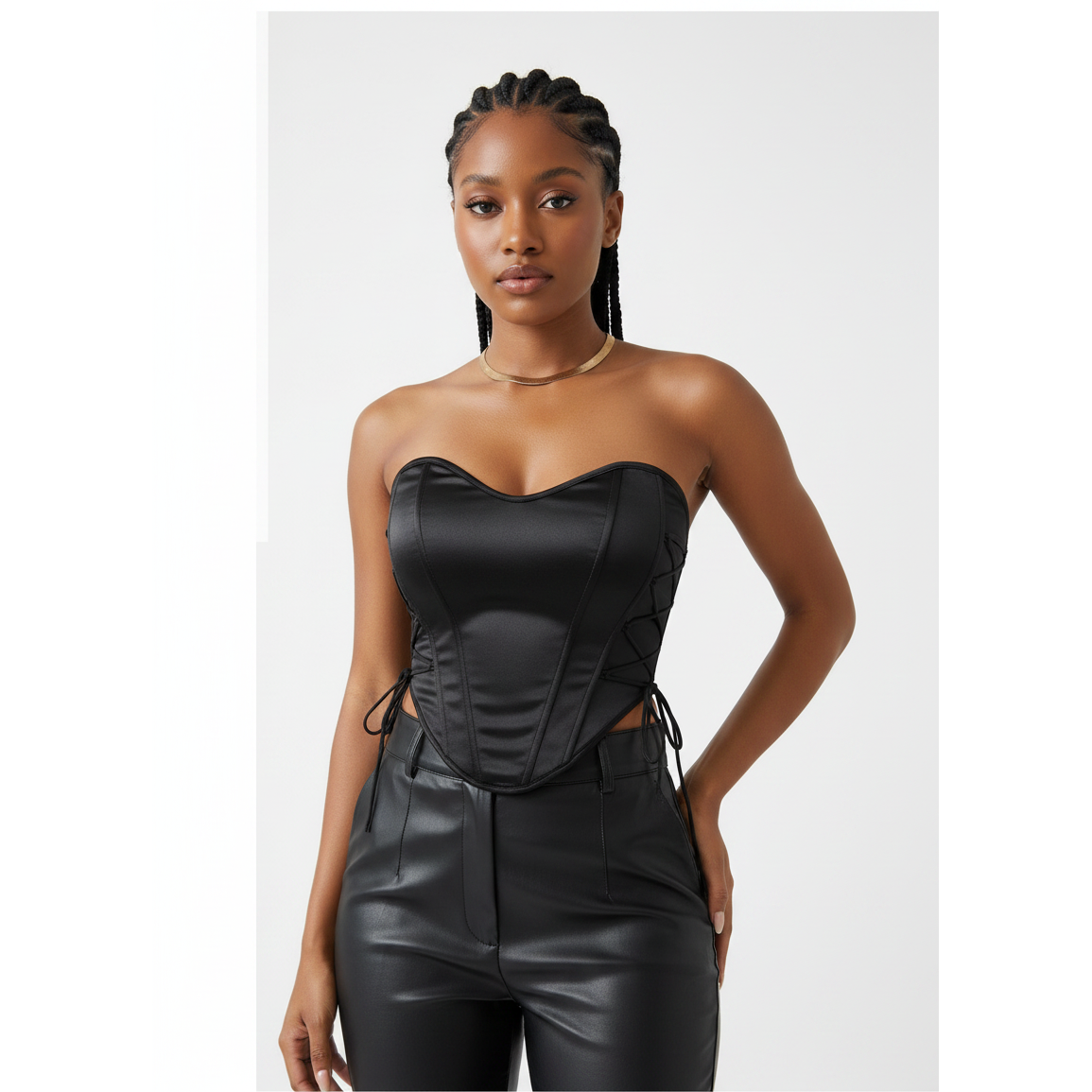 Stylish Sexy Strapless Satin Corset Top