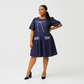 Stylish Plus Size Denim Style Midi Dress