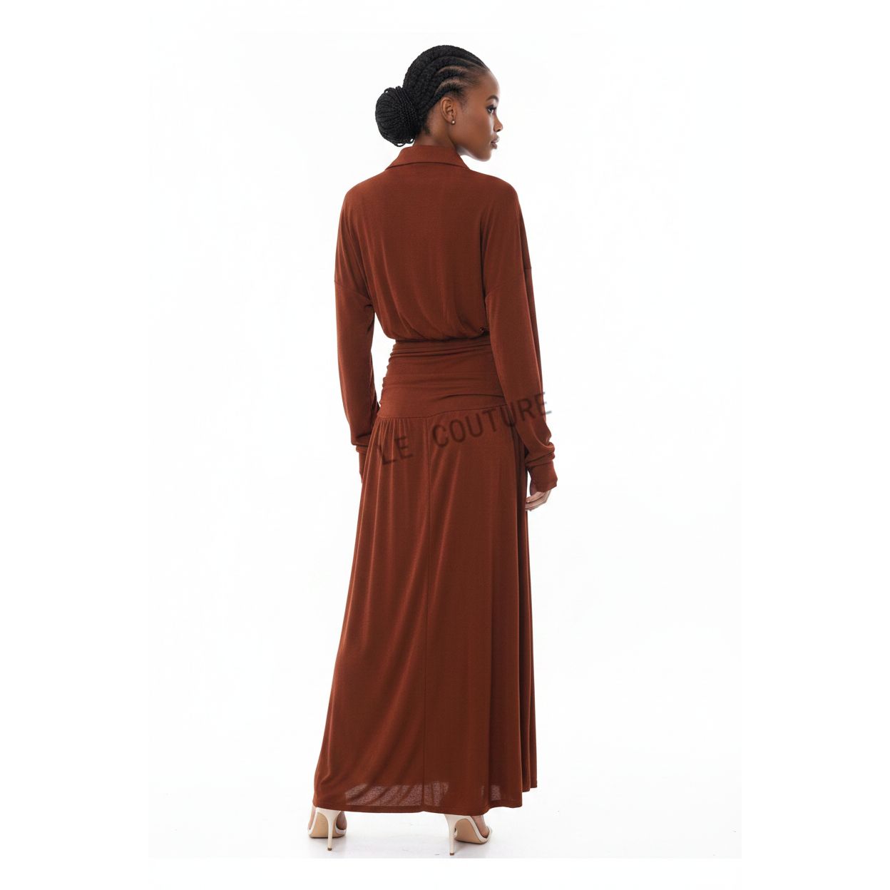 Ladies Long-Sleeved Wrap-Style Maxi Dress