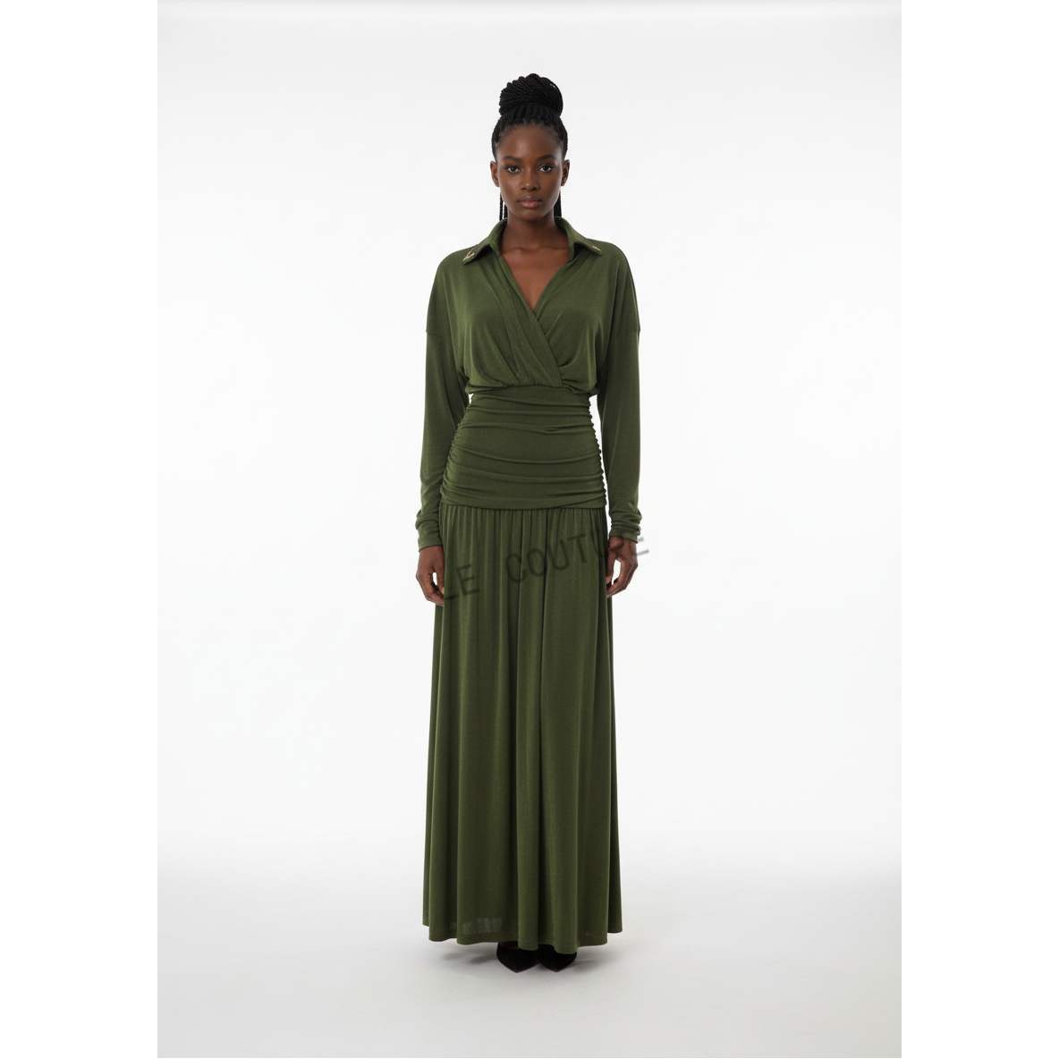 Ladies Long-Sleeved Wrap-Style Maxi Dress