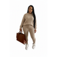 Womens Chunky Ribbed Knit Two-Piece Lounge Set