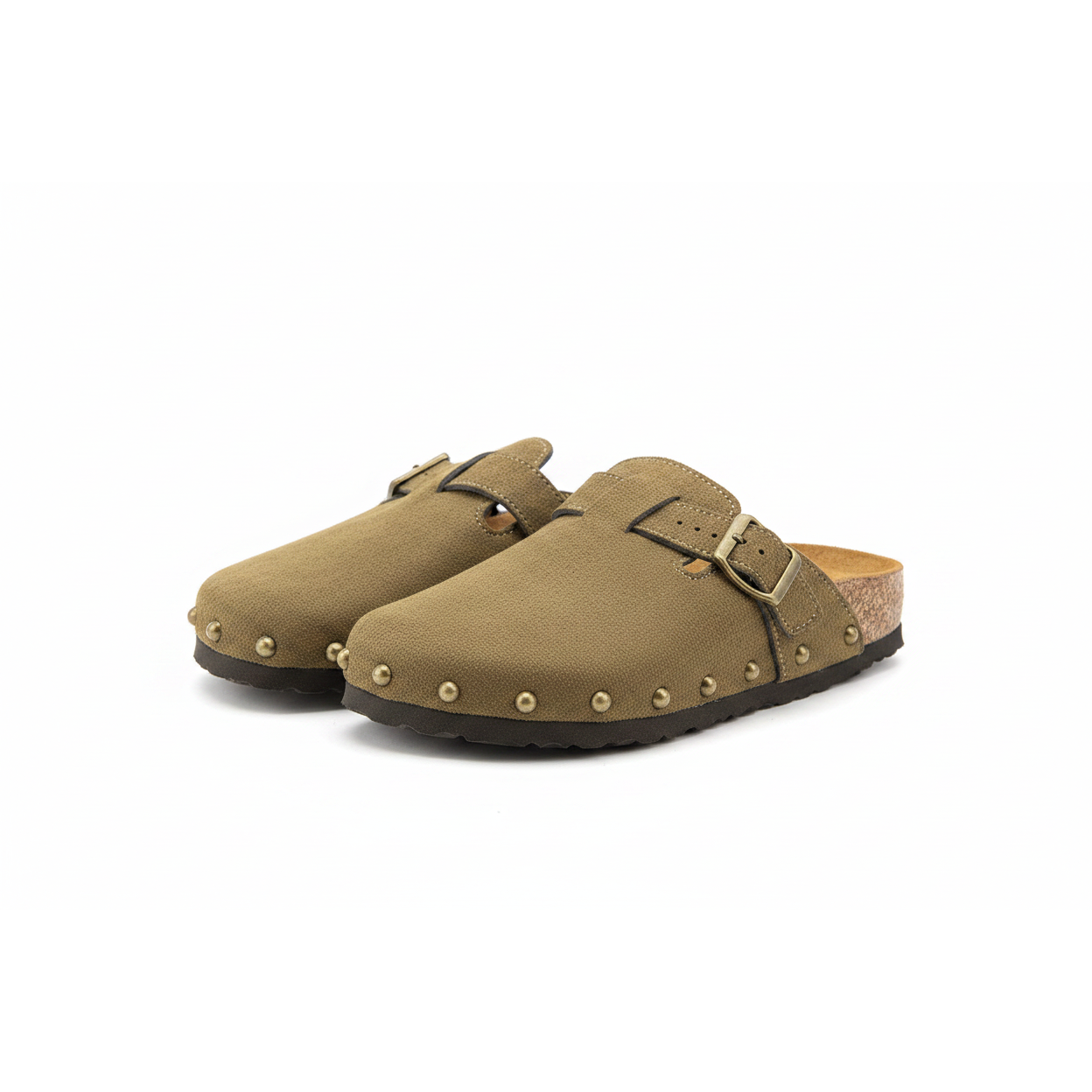 Ladies Faux Suede Studded Mules