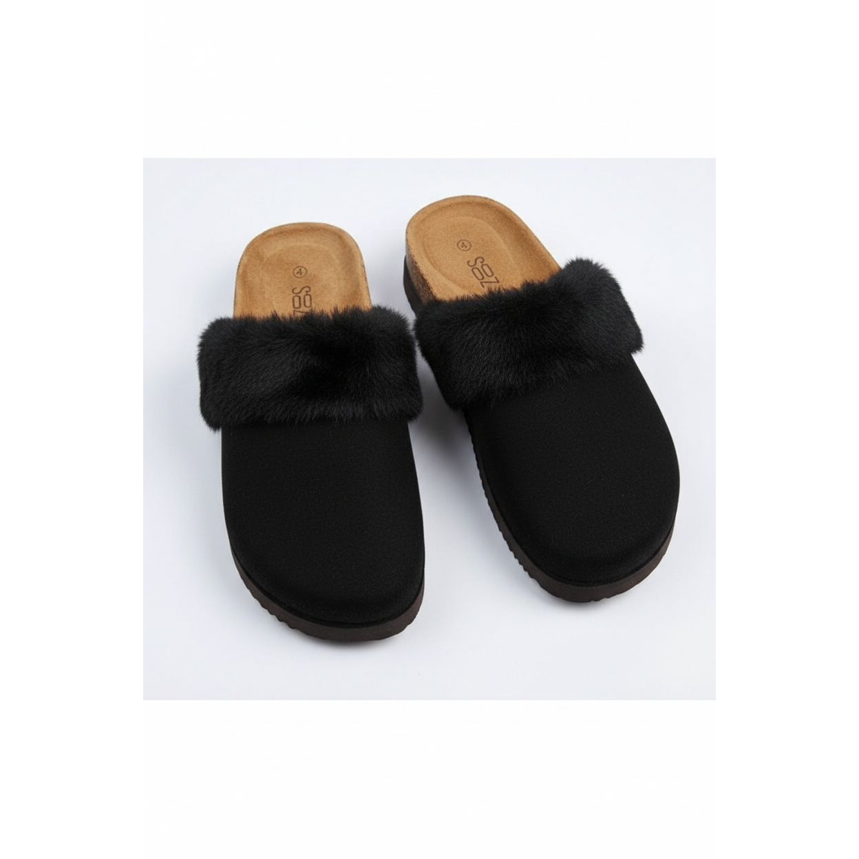 Ladies Flat Fur Mules