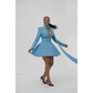 Plus Size Tailored (Draped Scarf) Mini Dress