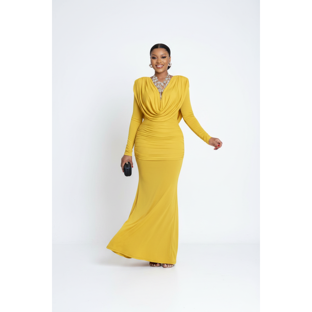 Plus Size Classic Cowl Neck Gown