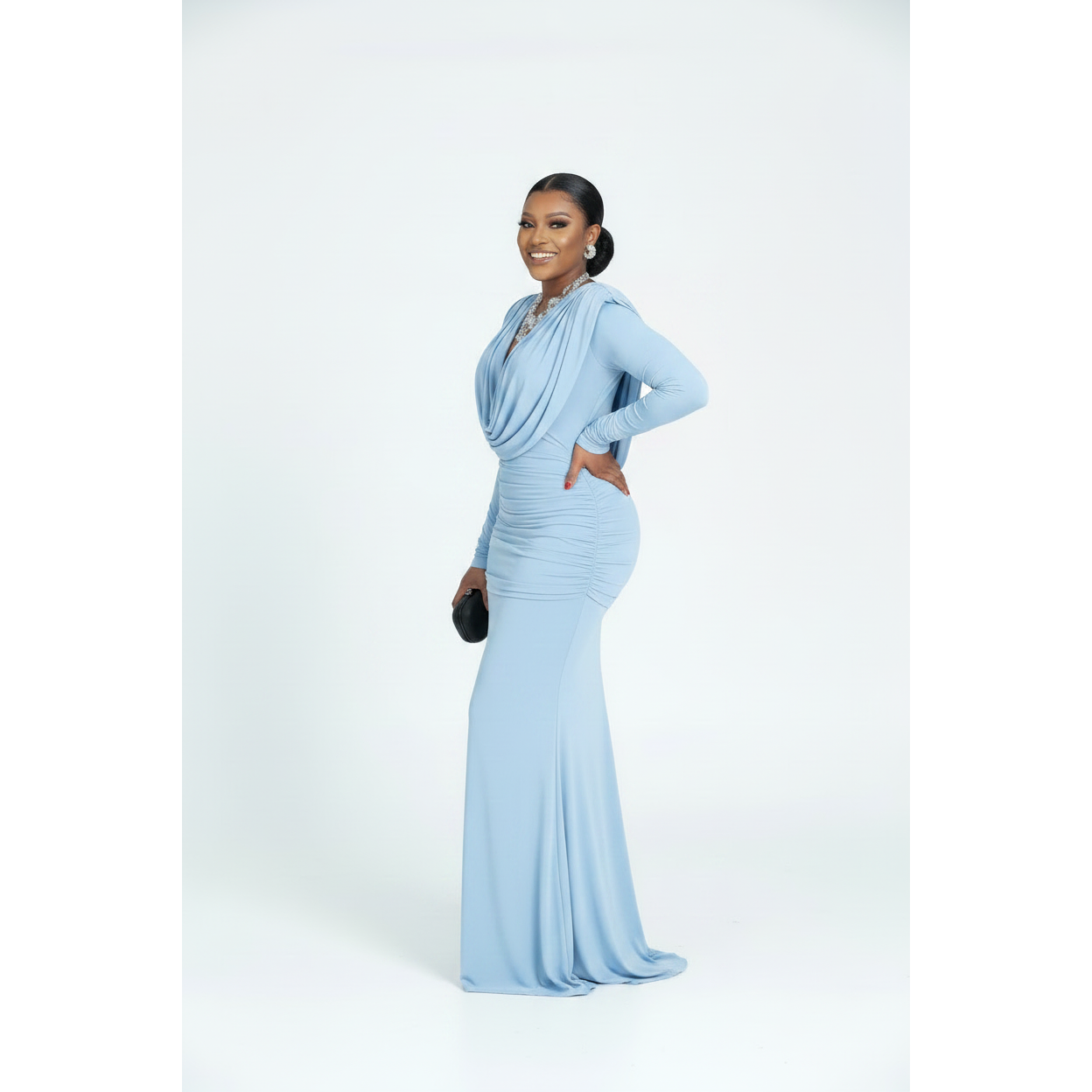 Plus Size Classic Cowl Neck Gown