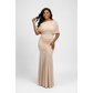 Plus Size Off Shoulder Draped Fitted Dress
