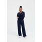 Casual Wide Leg Half-Zip Tracksuit Set