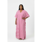 Oversized V-Neck Striped Maxi Dress