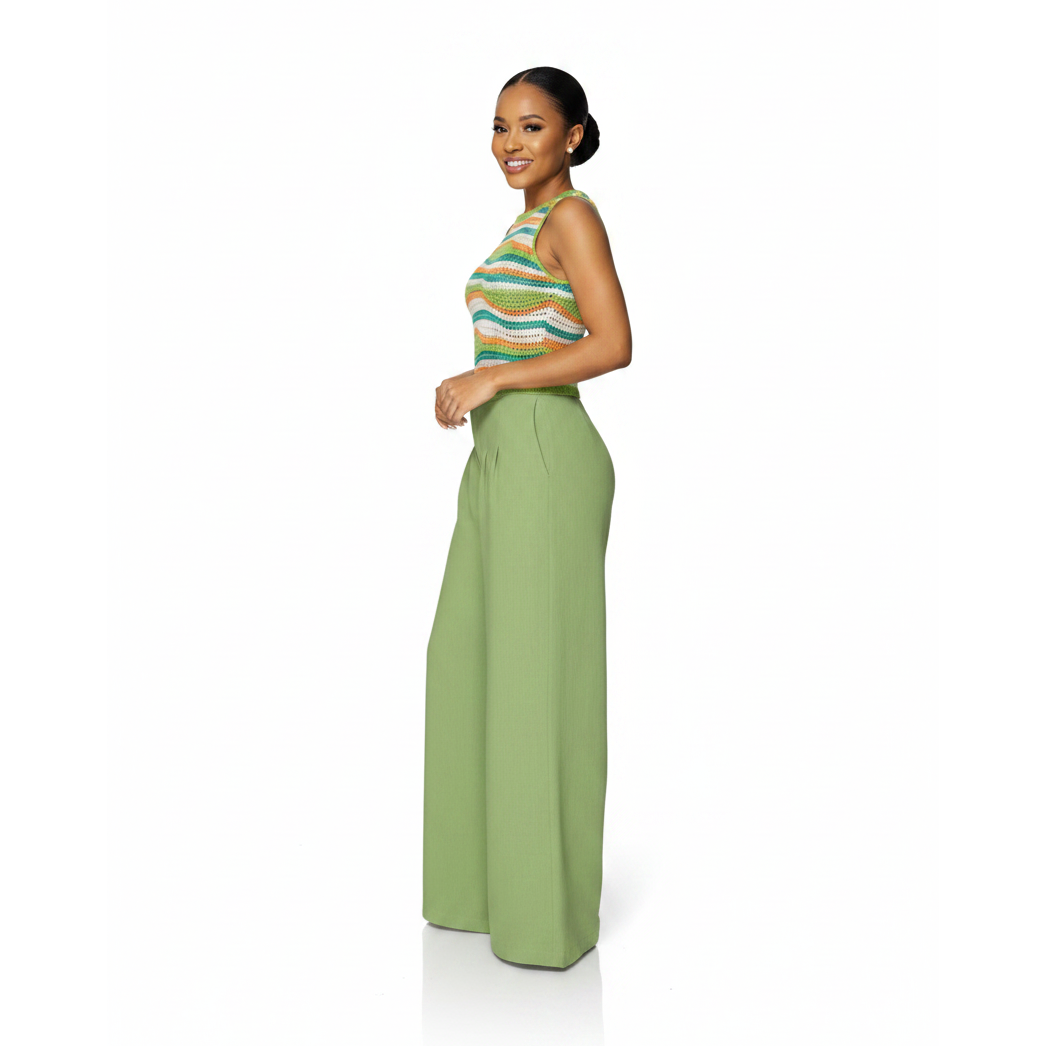 Crochet Sleeveless Top and Pants Set
