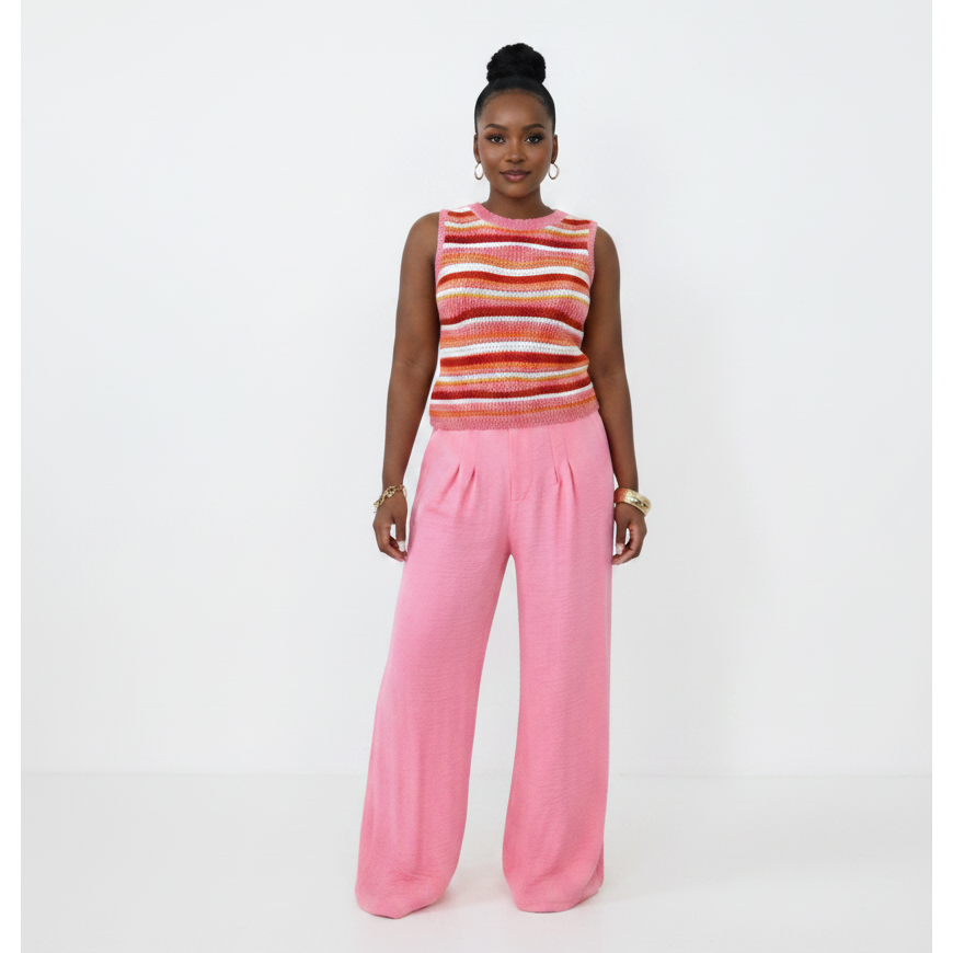 Crochet Sleeveless Top and Pants Set