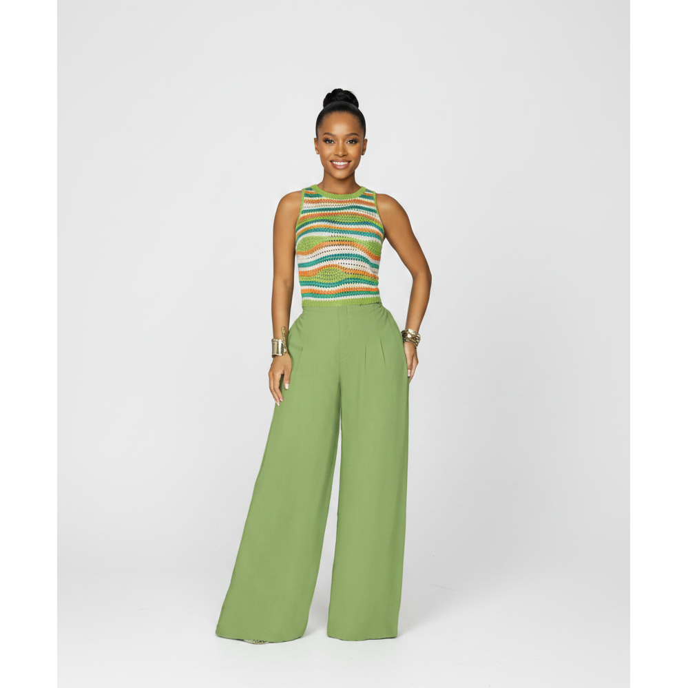 Crochet Sleeveless Top and Pants Set