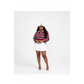 Striped Long Sleeve Oversized Polo Top