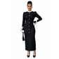 Elegant Button Detail Bodycon Midi Dress