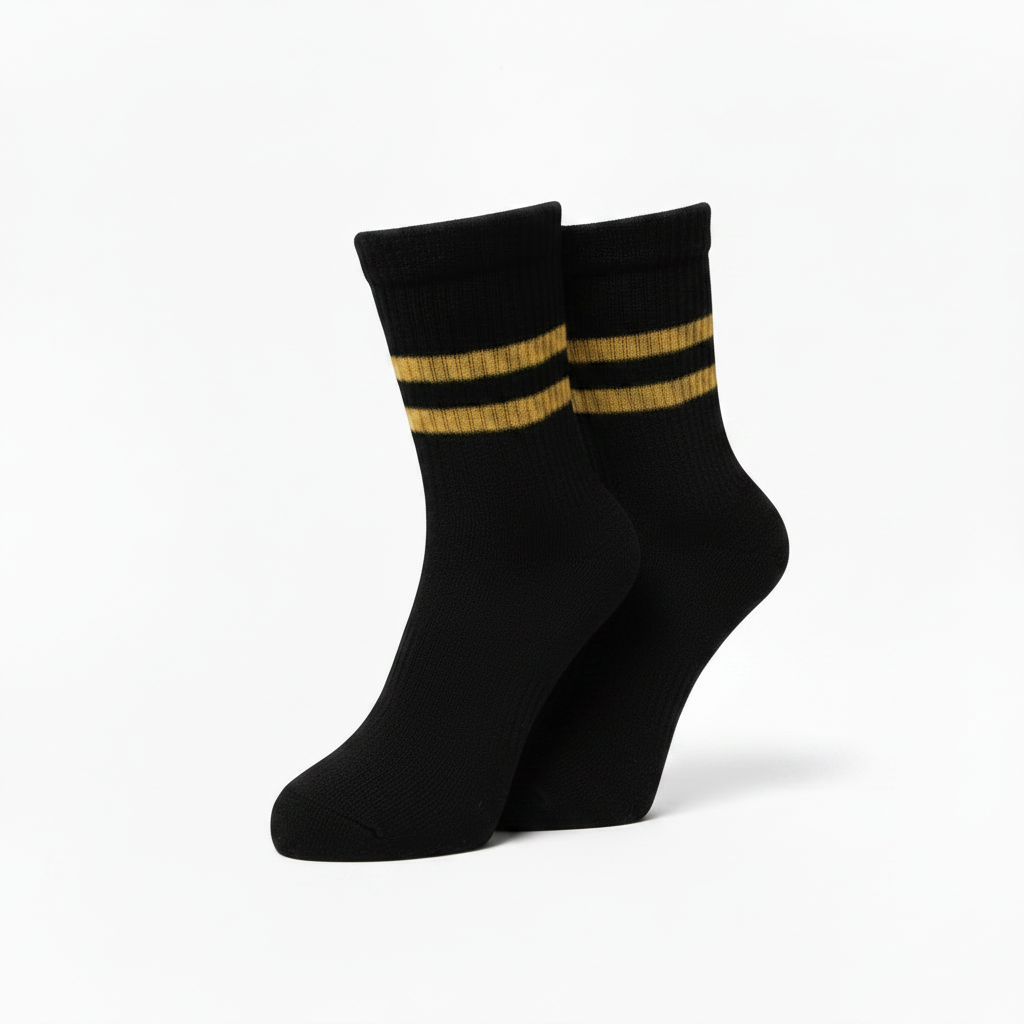 Striped Ribbed Knit Trim Socks
