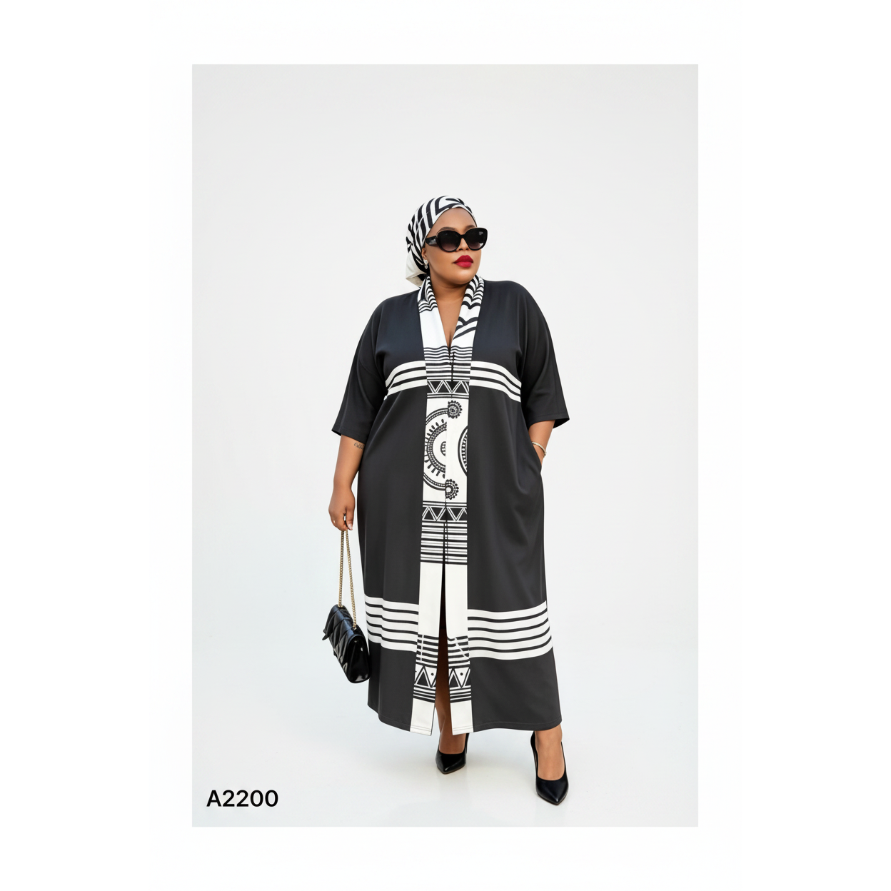 Elegant Front Slit African Print Maxi Dress