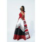 Red Black and White African Inspired Maxi Sleeveless Dress
