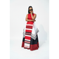 Red Black and White African Inspired Maxi Sleeveless Dress