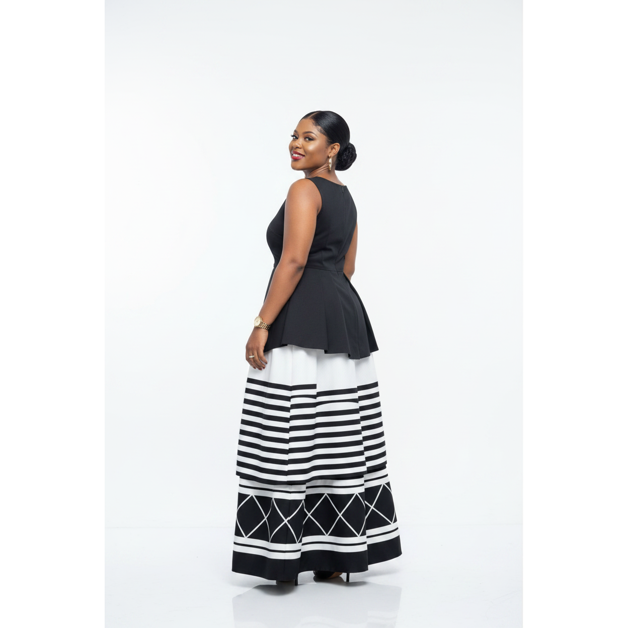 Elegant Sleeveless African Inspired Maxi Dress