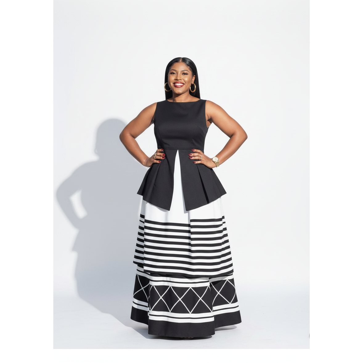 Elegant Sleeveless African Inspired Maxi Dress