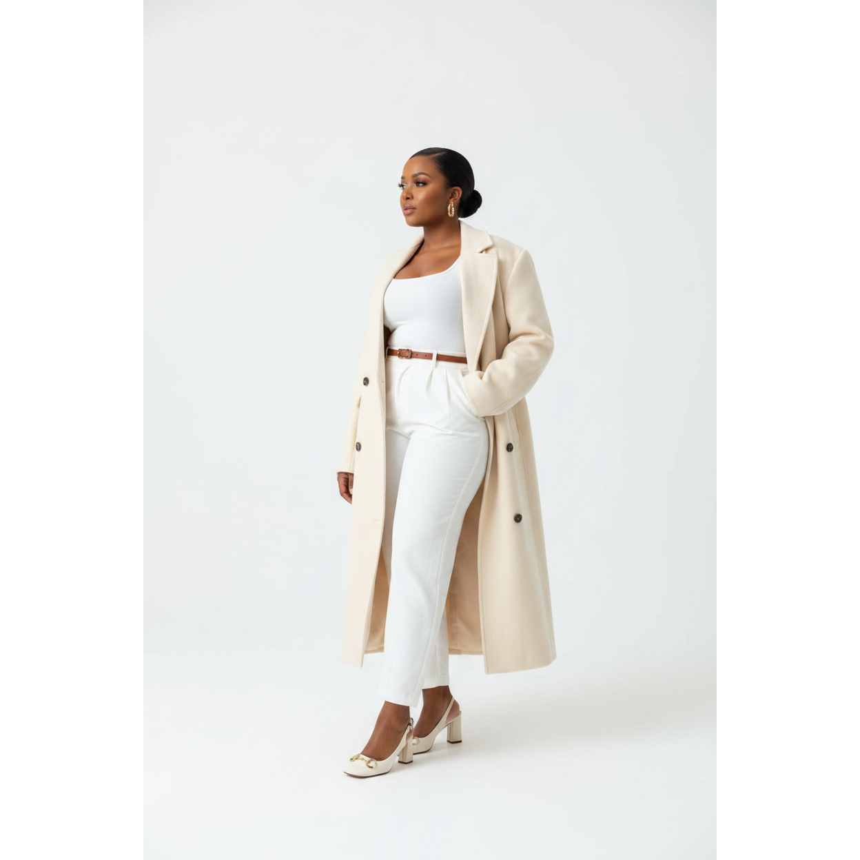 Elegant Oversized Winter Long Button Coat