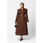 Elegant Buckle Waist Winter Long Belted Coat