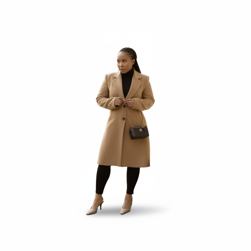 Long Wool Blend Button Winter Overcoat