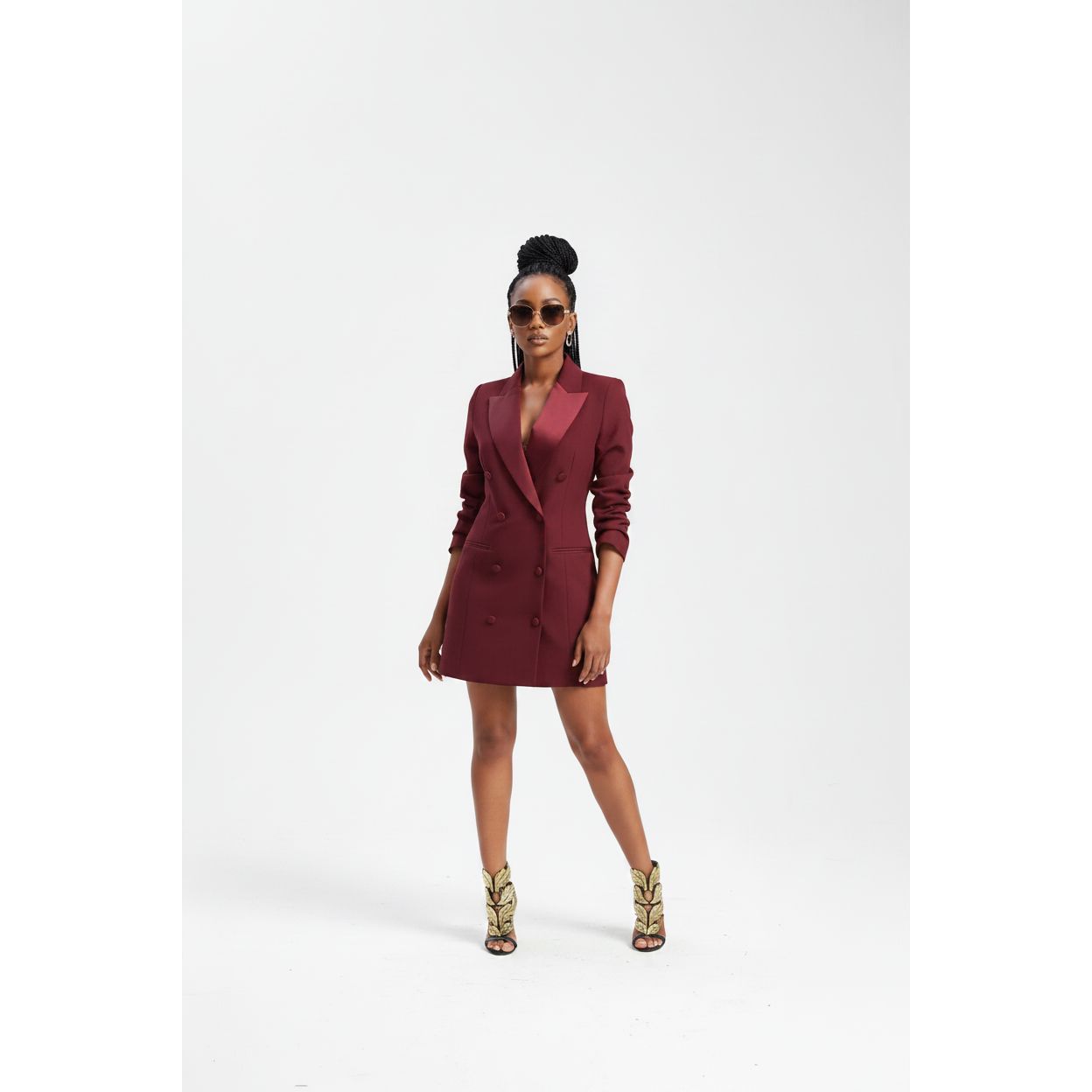 Double Breasted Elegant Long Sleeve Mini Blazer Dress