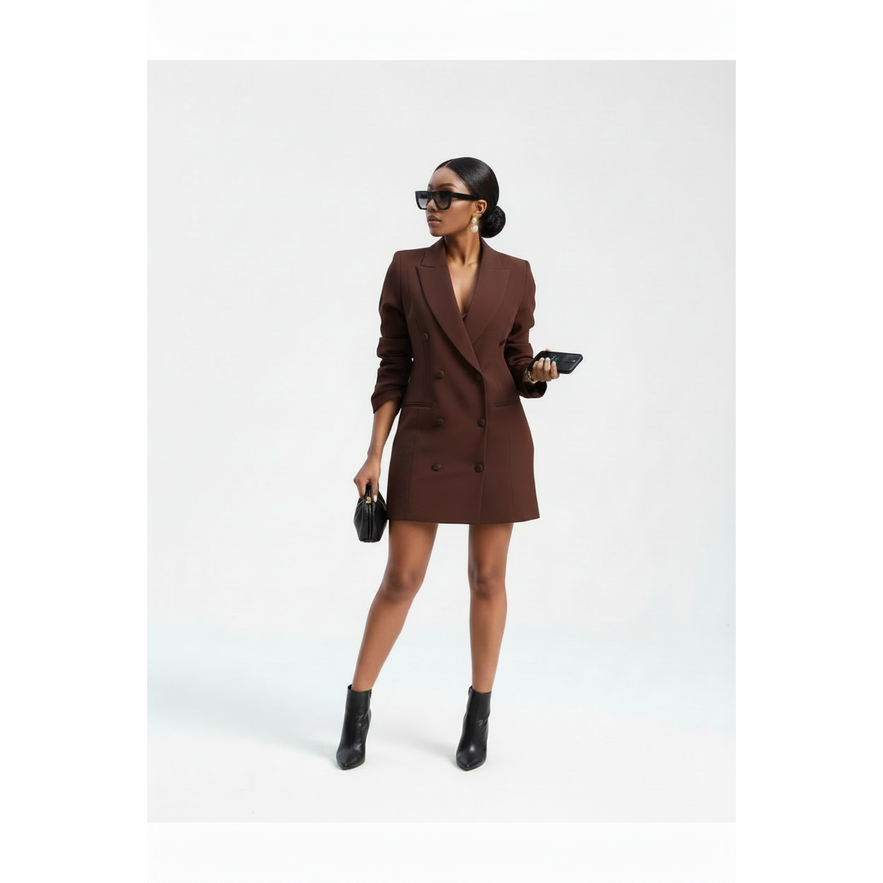 Double Breasted Elegant Long Sleeve Mini Blazer Dress