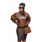 Women’s Faux Leather Oversized Biker Jacket