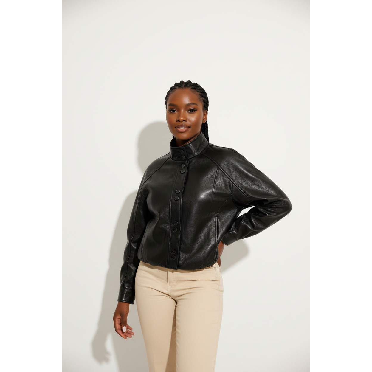 Vintage Oversized Leather Bomber jacket