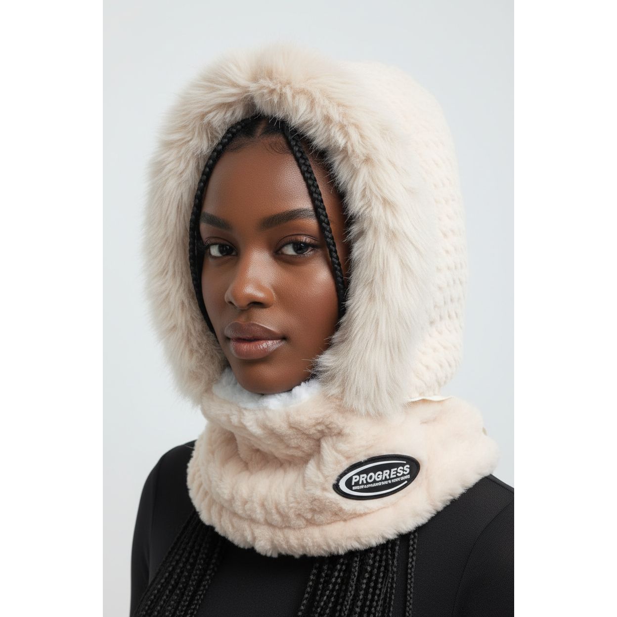 Winter Faux Fur balaclava Hood