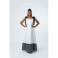 Black and White Traditional Stitched Maxi Dress