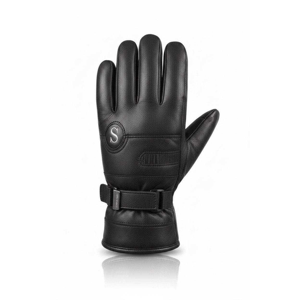 Faux Leather Winter Gloves