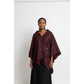 Plaid Blanket Open-Front Poncho Shaw